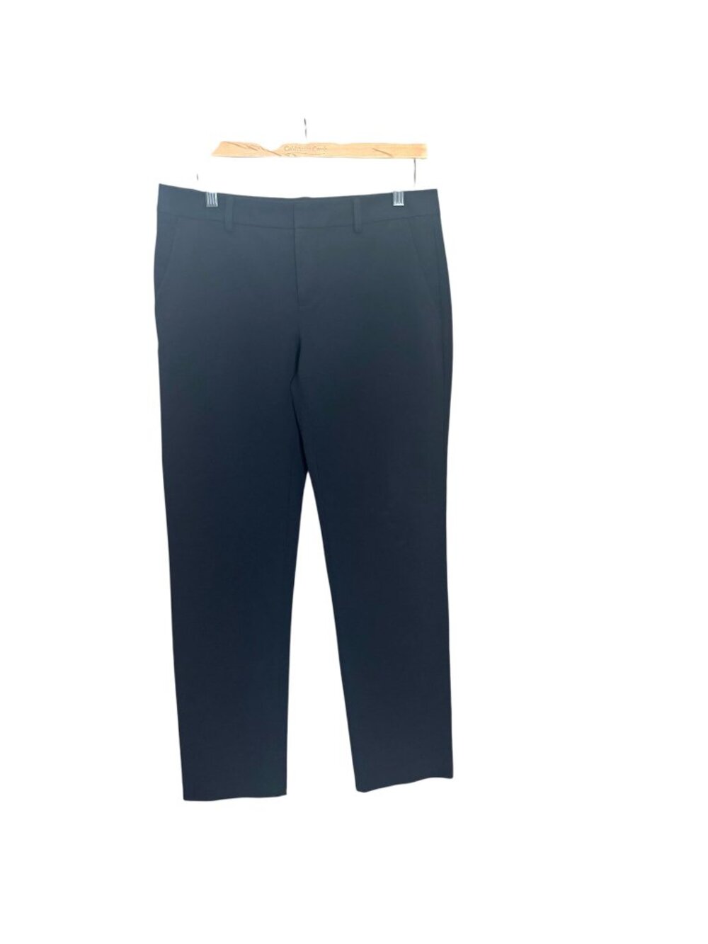 VINCE Black Mid Rise Flat Front Straight Leg Pants 8